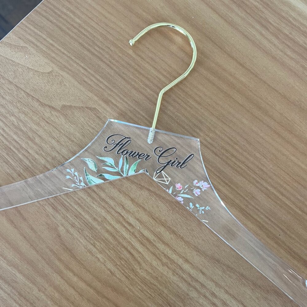 "Flower Girl" Acrylic Hanger for Weddings